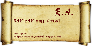 Répássy Antal névjegykártya